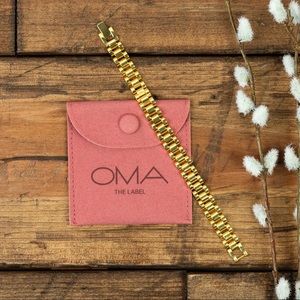 NWT OMA THE LABEL Gold Timepiece Bracelet
